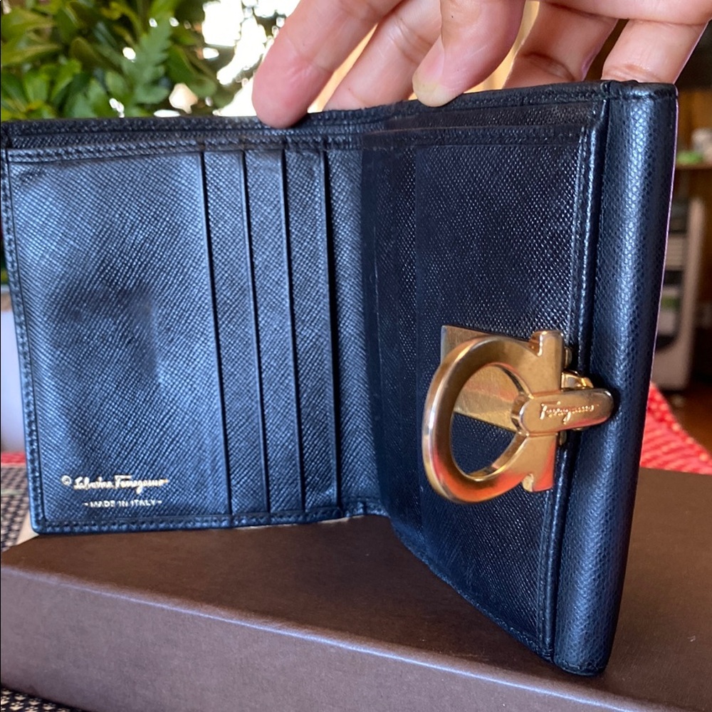 Salvatore Ferragamo Black Leather Wallet